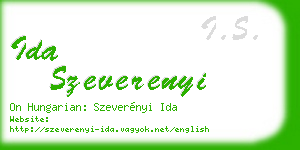 ida szeverenyi business card